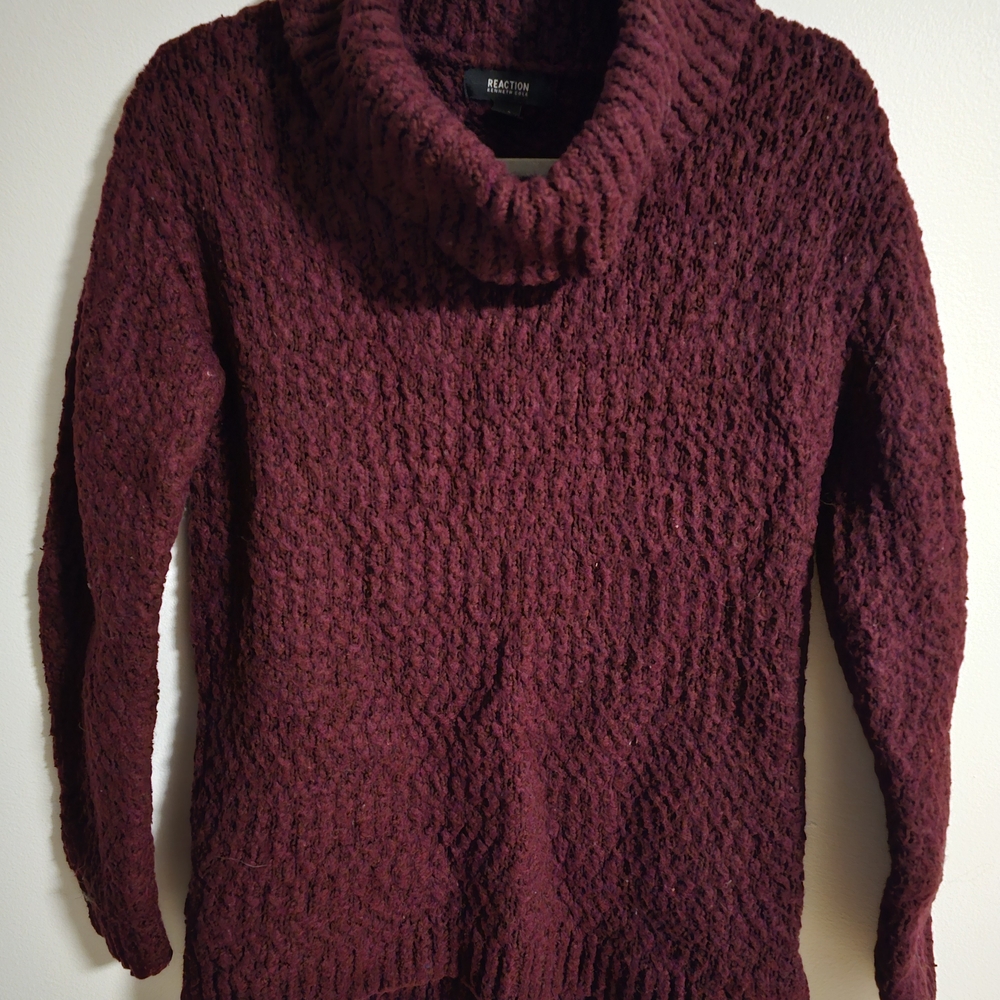 Kenneth Cole Reaction Deep Red Cowl Neck Sweater